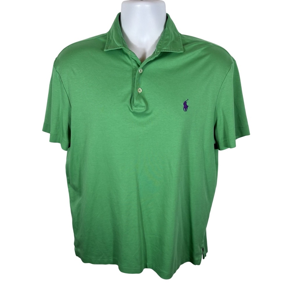 Polo Ralph Lauren Men's Large Pima Soft Touch Polo Shirt Green - 505